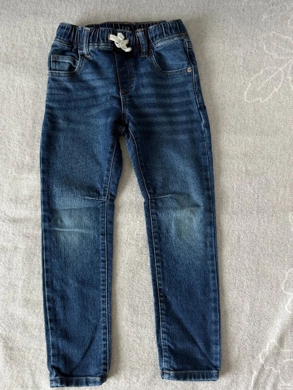 GAP Barrel Leg Pull-On 5 pocket Adjustable Waist Stretch Slim Denim Jeans